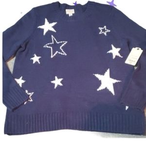 New lg St johns bay navy star sweater patriotic
